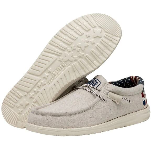Hey Dude | Shoes | Hey Dude Size 8m Off White Wally Patriotic Shoes